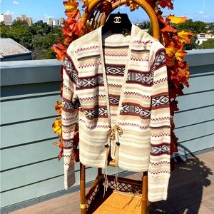 POLO RALPH LAUREN Cardigan Sweater Jumper Indian Blanket Aztec Southwestern New